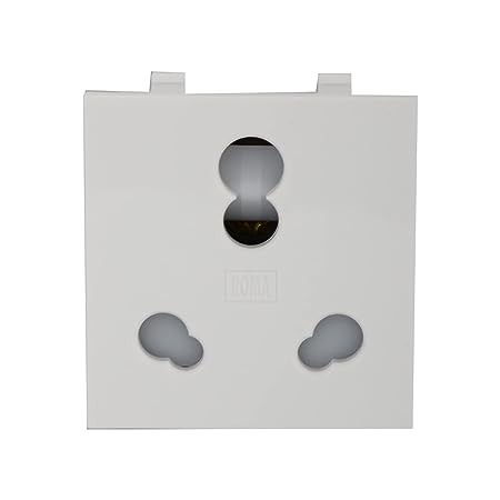 ANCHOR Roma 16/10/6 A 240 V Polycarbonate Combi Socket (Standard Size, White) (Pack of 2 Sockets)