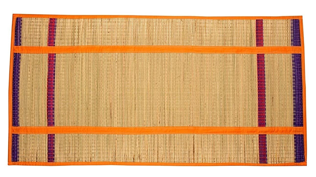 Vandavasi Natural Foldable korai Grass Floor mat for Home/koraipai/Sleeping mat/Picnic mat Handmade/Organic Traditional chatai mat 34 x 68 Inches