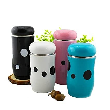 Mushroom Cup Stainless Steel Water Bottle / Cute Vacuum Bottle Thermos to Store Juice ,Milk, Butter etc(360ML) Multicolor ( Pack of 1)