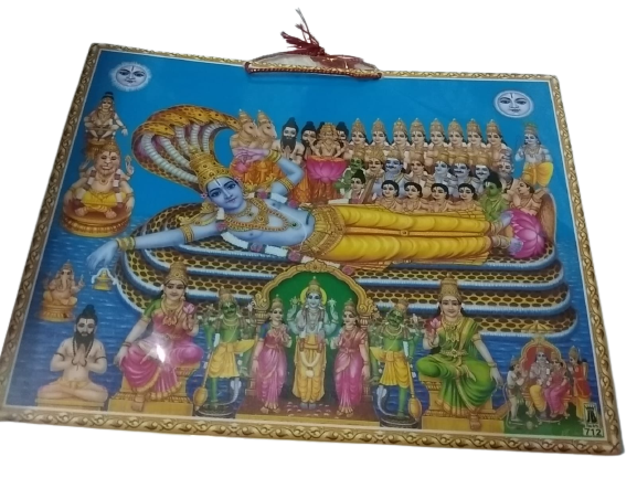 Photo Frame Lord , Lord Anantha Padmanabha Swamy Photo Total 3  combo Photo Laminations (Length : 9 inch/height : 12 inch)  Total 3 photo
