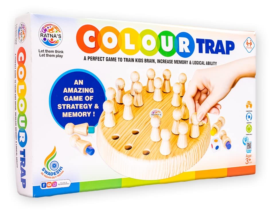 Ratna's Colour Trap Strategy & Memory Game for Kids, Memory Matchstick Chess Game for Boys & Girls Age 3 and Up Multicolor…