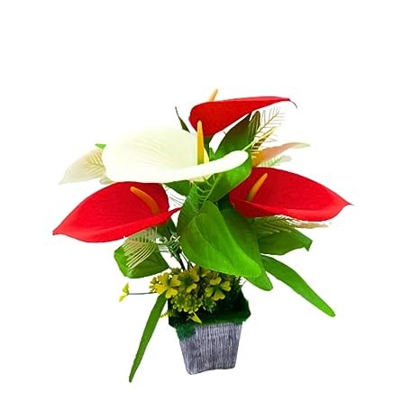 Guru Traders, Artificial Flower for Home Decor - Artificial Anthurium Arrangements Bouquets - Small