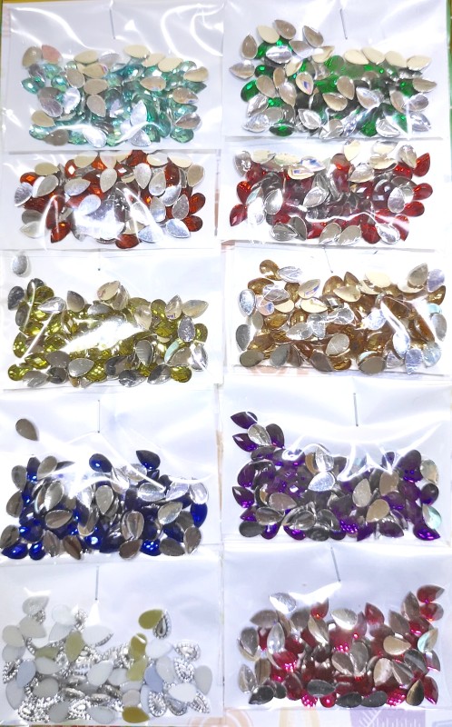 Kundans Beads or Kundan Stone or Rhinestone for Art & Craft, Jewellery Making, Bangles, Embroidery & DIY Works (Drop Bead)