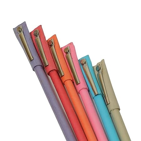 HUMAART SOCIAL ENTERPRISE® - Color Paper plantable pen with clip and Seed (Set of 10) Handmade Paper Pen and Pencil Products - Sustainable and Unique Writing Instruments