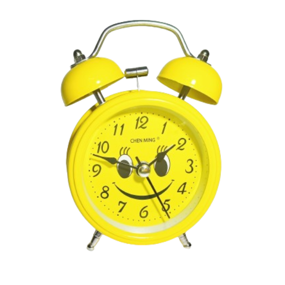 Analog Alarm Clock with Twin Bell Ringing and Nightlight (Smiley)