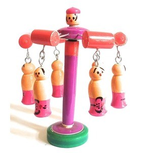 RenzMart - Wooden Traditional Merry Go Round Toy for Kids