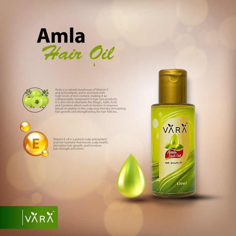 VARA Amla Hair Oil 100ml - Nourish with Hibiscus & Avocado