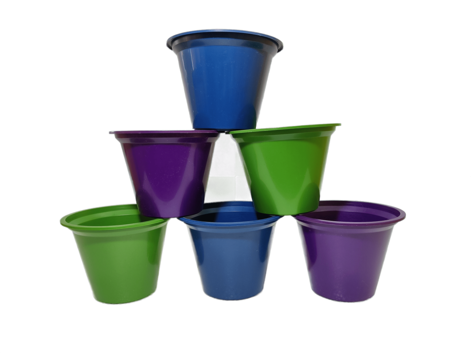 Round Plastic flower Pot (pack of 6 , 6.5 inches)  - plastic Plant Container  for Home Decor & Outdoor Balcony Garden.