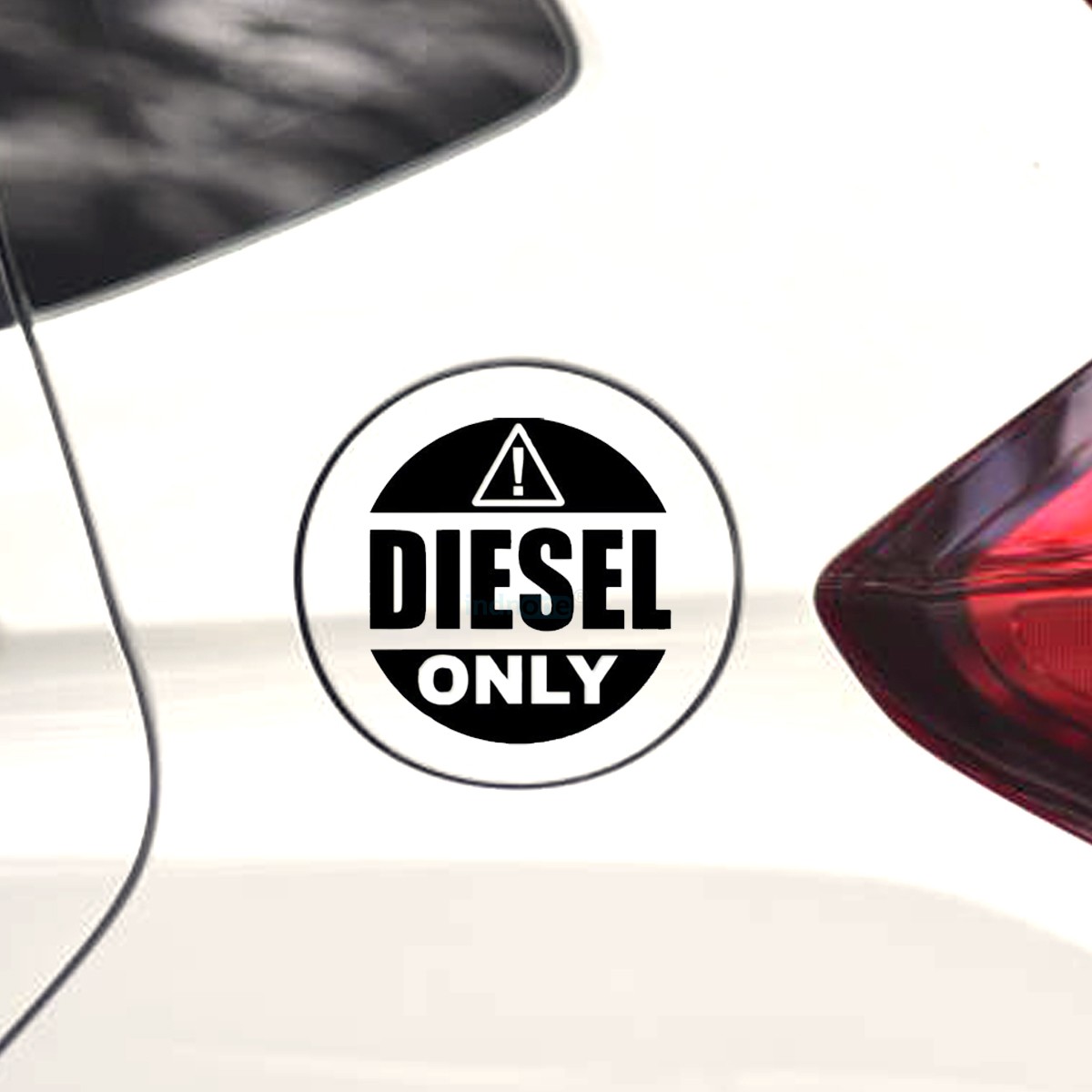 indnone® Diesel Only Logo Sticker for Car. Car Sticker Stylish Fuel Lid | Black Color Standard Size