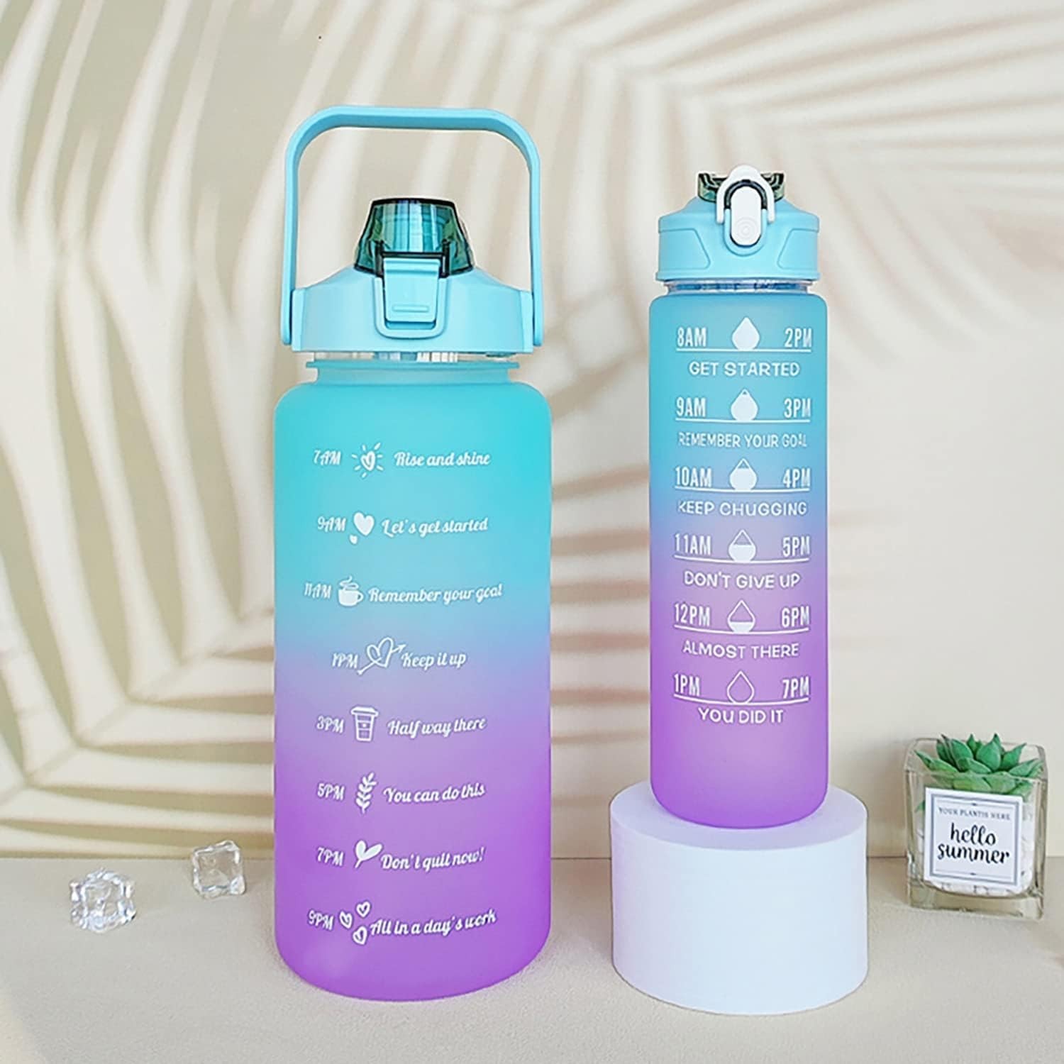 Plastic Motivational Water Bottle Set of 3, 2000 mL