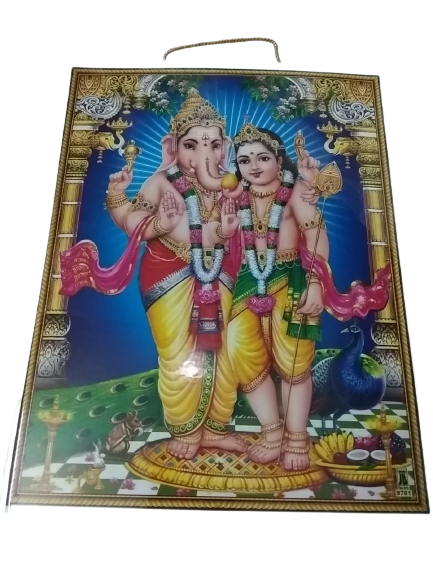 Photo Frame Lord , Lord Ganesha Murugan Ganesh Vinayagar | Total 3 |combo Photo Laminations (Length : 9 inch/height : 12 inch) Total 3 photo